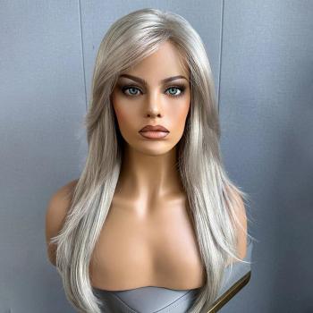 Half breast female model head